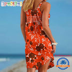 Cleveland Browns Flower Women’s Summer Beach Sling Dress