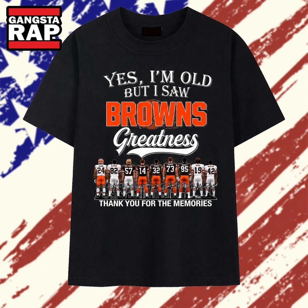 Cleveland Browns Greatness Vintage Legends Signatures Football T Shirt