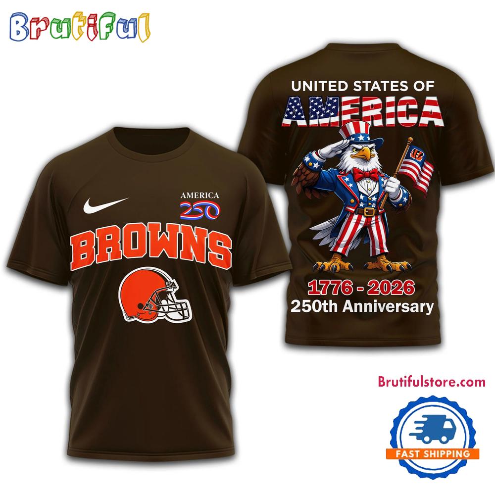 Cleveland Browns NFL United States of American 250th Anniversary 3D T Shirt
