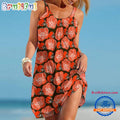 Cleveland Browns Roses Summer Beach Sling Dress