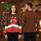 Cleveland Browns Santa Hat Chimney Football Helmet Custom Name Ugly Christmas Sweater
