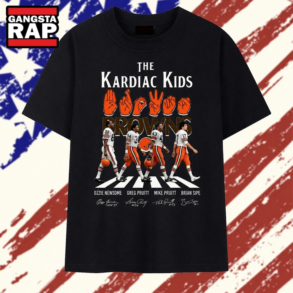 Cleveland Browns The Kardiac Kids Signatures Abbey Road T Shirt