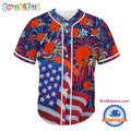 Cleveland Browns USA Flag Independence Day Baseball Jersey, Sport Team 4th of July Jersey