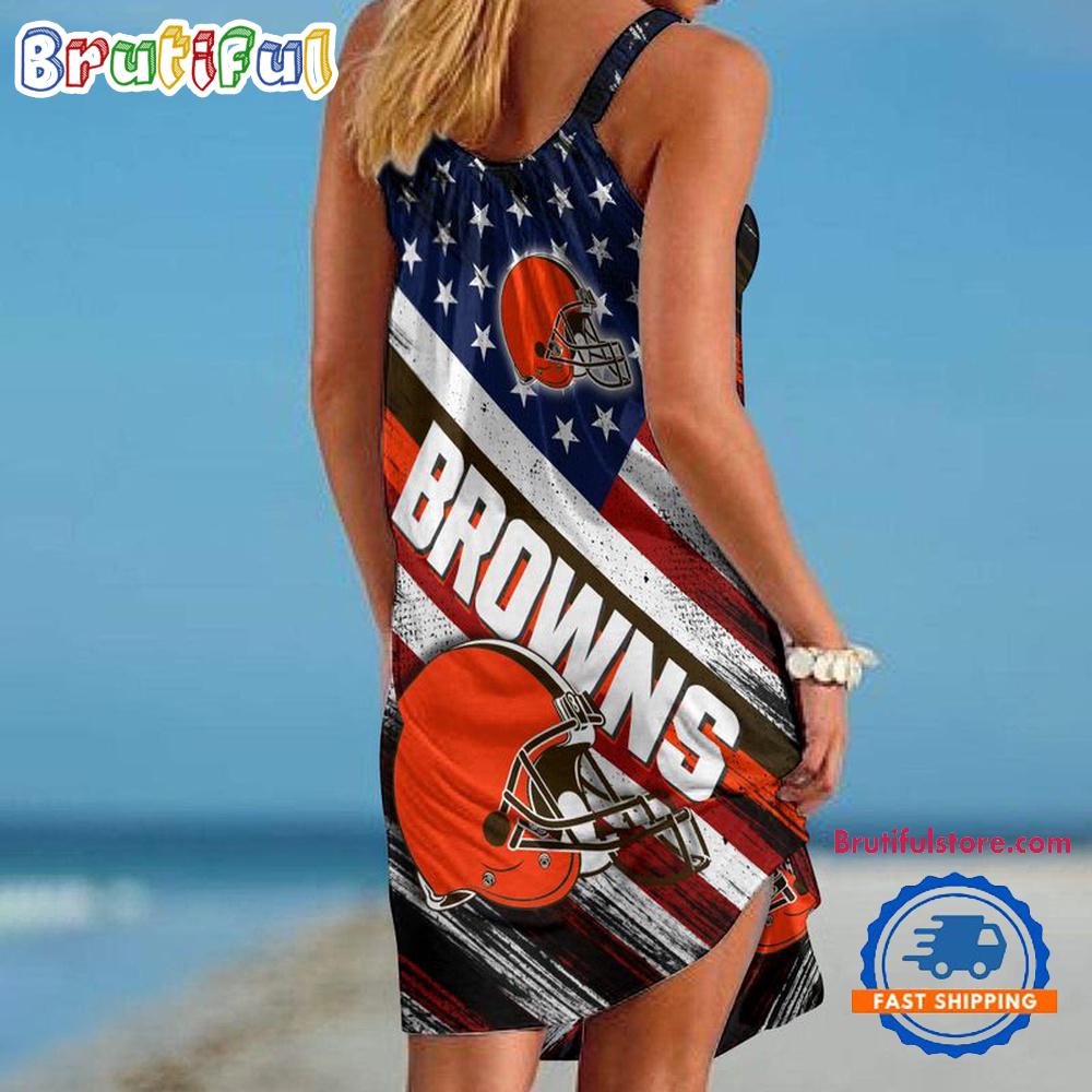 Cleveland Browns USA Independence Day Women’s Summer Beach Sling Dress