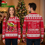 Cleveland Indians Baby Yoda Christmas Lights Ugly Christmas Sweater