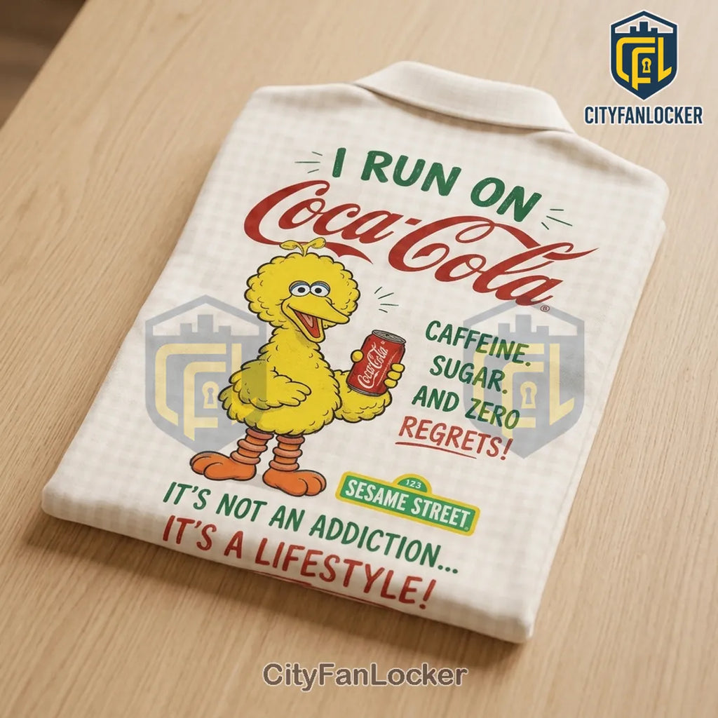 Coca-Cola Big Bird Retro Lovers Cream Polo Shirt
