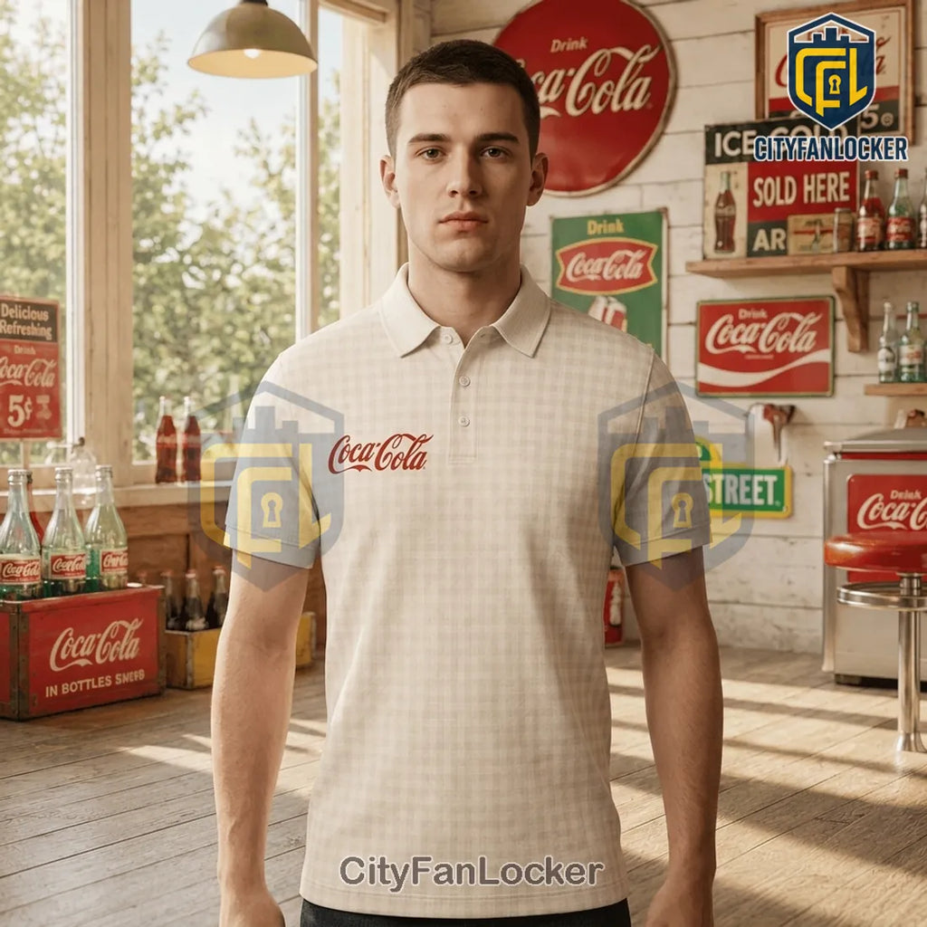 Coca-Cola Big Bird Retro Lovers Cream Polo Shirt