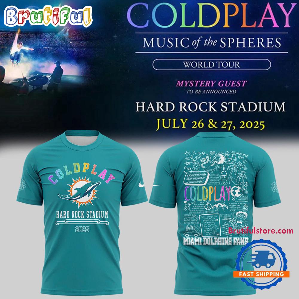 Coldplay x Miami Dolphins 2025 T Shirt