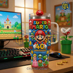 Collectible Super Mario 40th Anniversary Gaming Stanley Tumbler