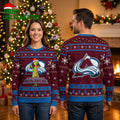 Colorado Avalanche Grinch Santa Hat Ugly Christmas Sweater