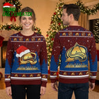 Colorado Avalanche Santa Hat Logo Snowflake Ugly Christmas Sweater