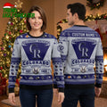 Colorado Rockies Custom Name Baseball Logo Purple And White Ugly Christmas Sweater