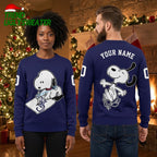 Colorado Rockies Personalized Snoopy Skating Custom Name And Number Ugly Christmas Sweater