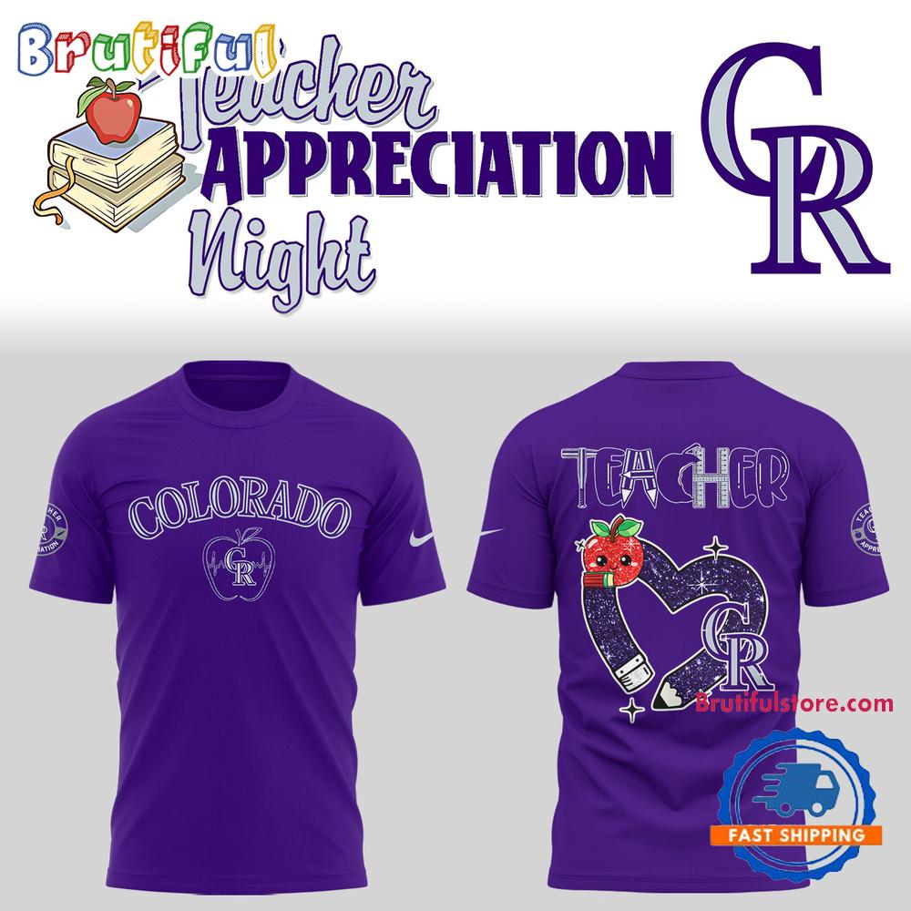Colorado Rockies x Teachter Appreciation Night Hoodie T-Shirt
