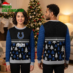 Colts Horseshoe Logo And Pine Trees Ugly Christmas Sweater