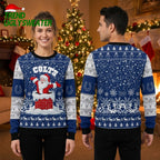 Colts Santa Coming Down Chimney Ugly Christmas Sweater