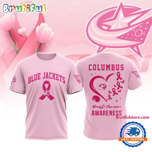 Columbus Blue Jackets 2025 NHL Pink Breast Cancer Awareness All Over Print Shirt