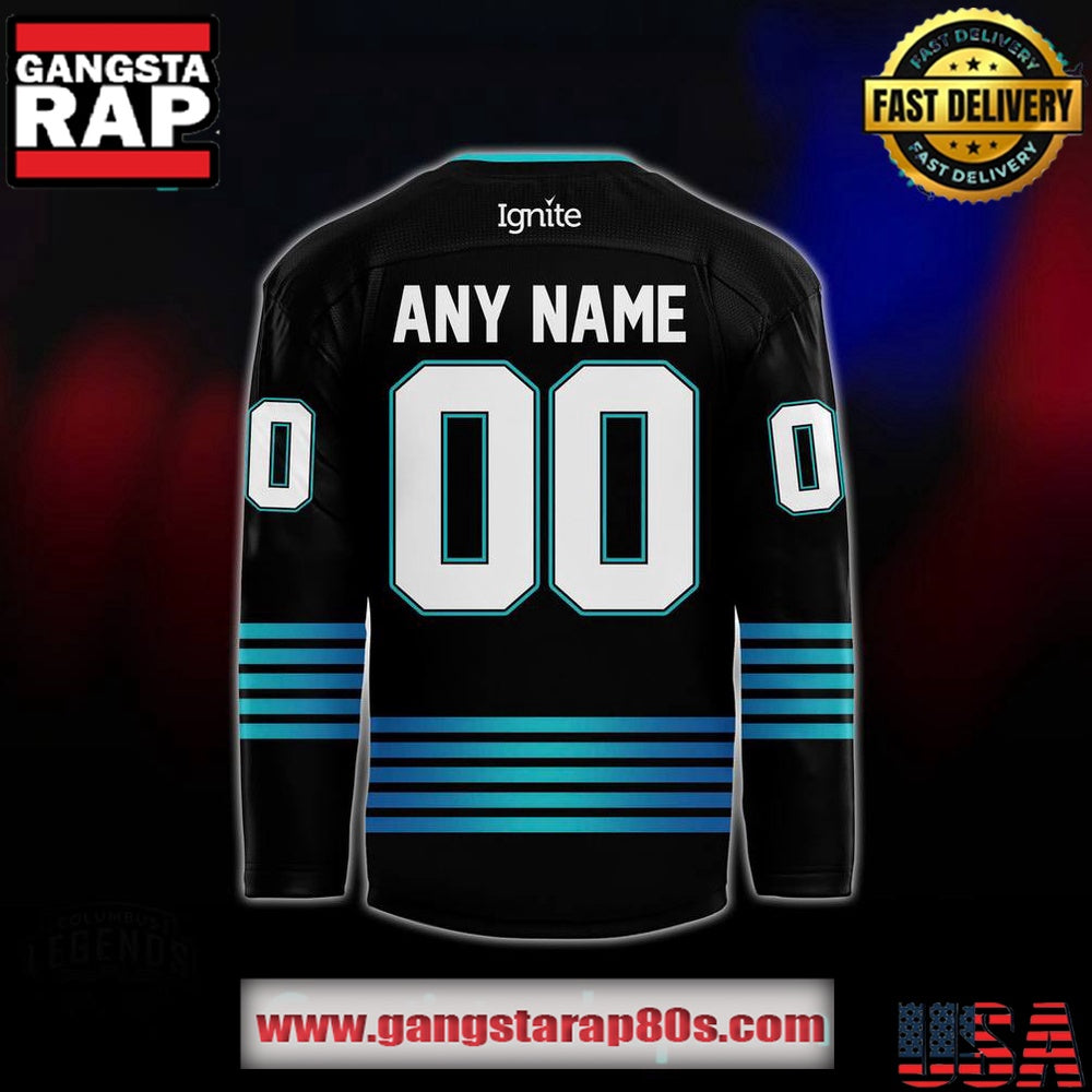 Columbus River Dragons Legends Night 2025 Black Custom Hockey Jersey