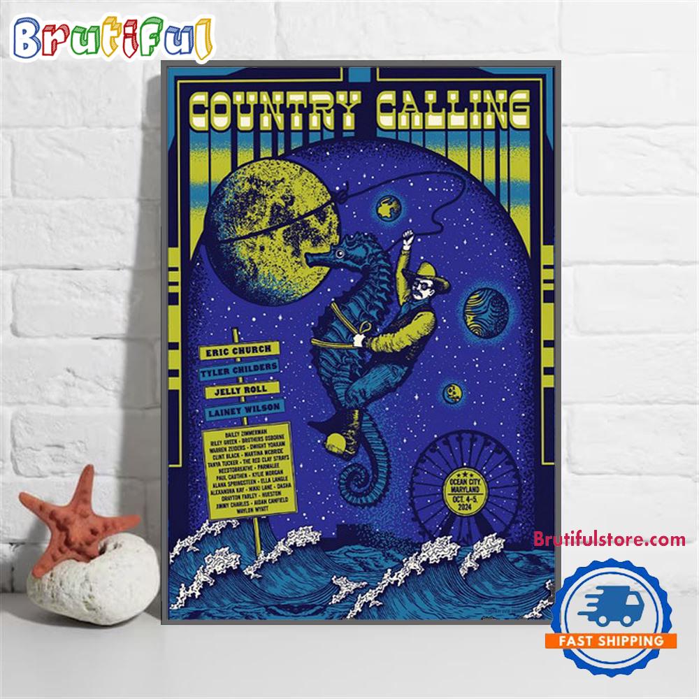 Country Calling Festival Oct 4-5 2024 Ocean City MD Event Poster Canvas Art