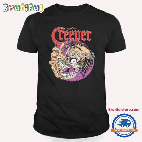 Creeper Distressed Skull Head 2024 T Shirt