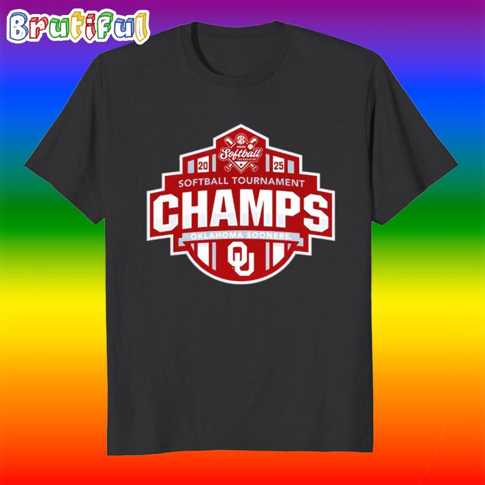 Crimson Oklahoma Sooners 2025 SEC Softball Conference Tournament Champions T Shirt