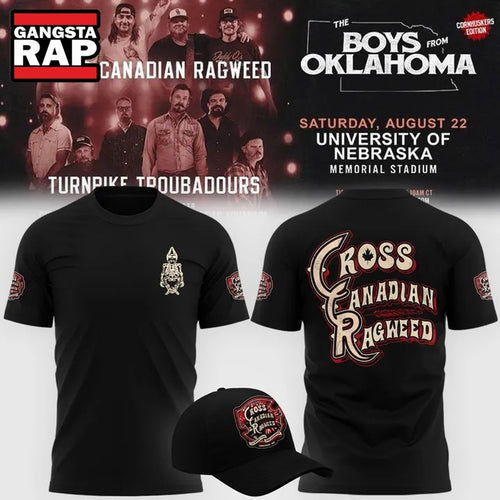 Cross Canadian Ragweed x Nebraska 2026 Blac T Shirt