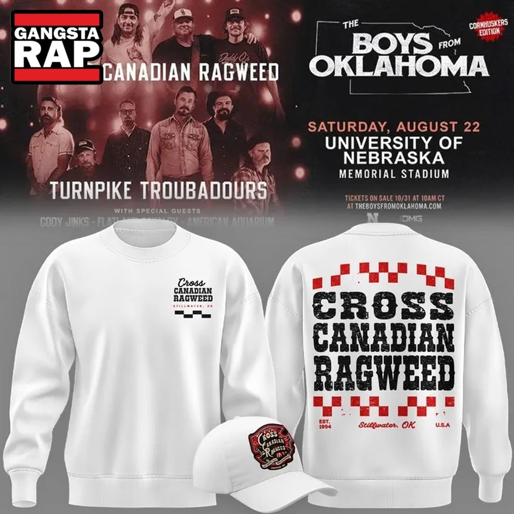 Cross Canadian Ragweed x Nebraska 2026 White Hoodie T-Shirt
