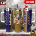 NFL Custom Name Baltimore Ravens Football Logo Tumbler 40oz With Handle