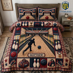 Custom Name Bowling Quilt Bedding