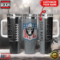 NFL Custom Name Las Vegas Raiders Football Logo Tumbler 40oz With Handle