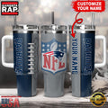 NFL Custom Name New England Patriots Football Logo Tumbler 40oz With Handle