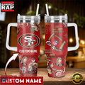 NFL Custom Name San Francisco 49ers Tumbler 40oz With Handle