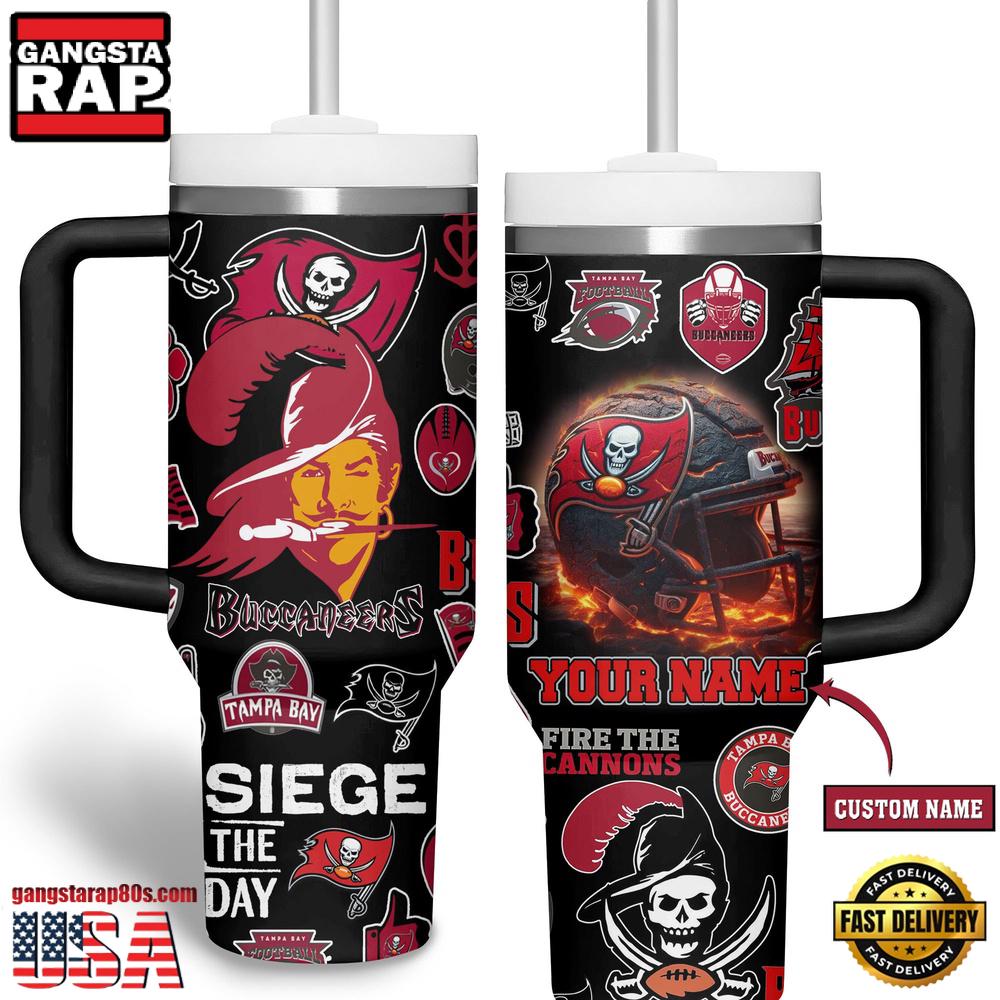 NFL Custom Name Tampa Bay Buccaneers Tumbler 40oz With Handle