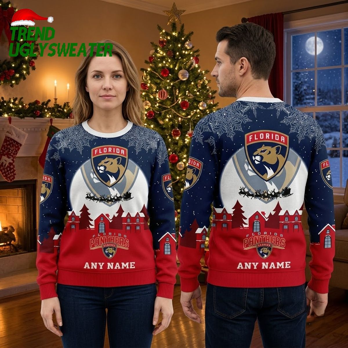Custom NHL Florida Panthers Christmas Ugly Sweater Xmas Sweater For Fans