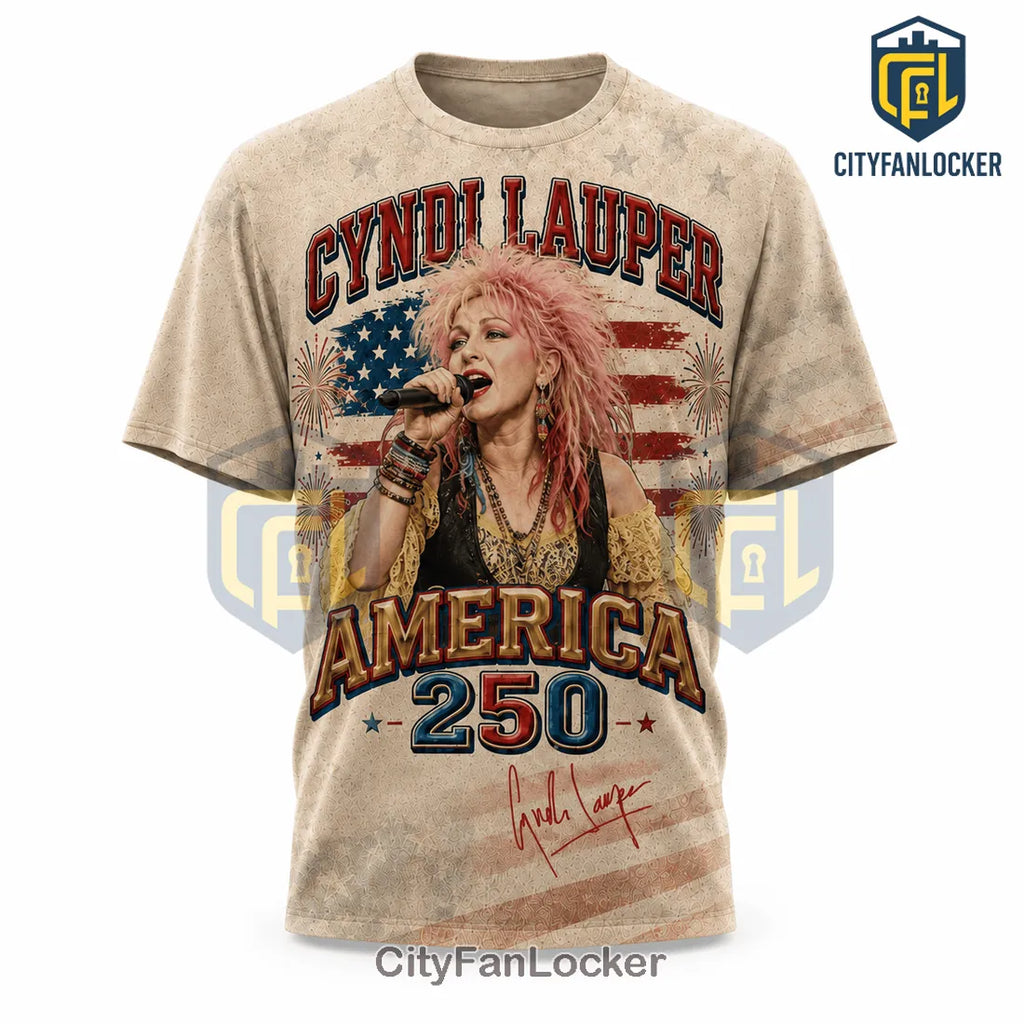 Cyndi Lauper America 250 Independence Day Themed Shirt