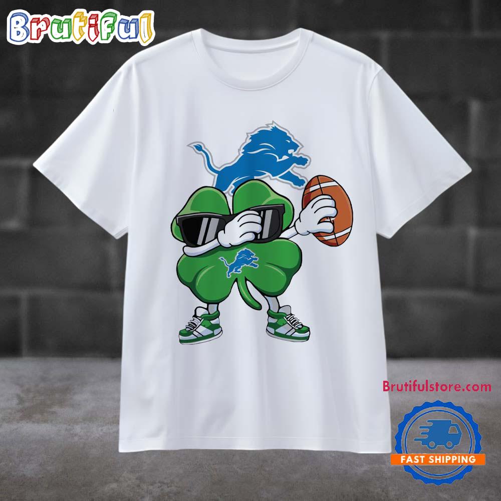Dabbing Shamrock St Patricks Day Detroit Lions NFL 2025 T Shirt