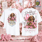 Dachshund Hope Pink Ribbon Breast Cancer Awareness Shirt