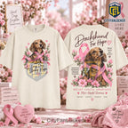 Dachshund Hope Pink Ribbon Breast Cancer Awareness Shirt