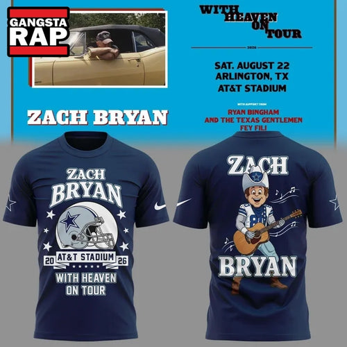 Dallas Cowboy x Zach Bryan With Heaven On Tour 2026 Hoodie T-Shirt