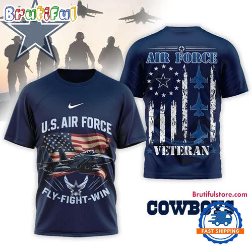 Dallas Cowboys 2026 NFL Air Force Veteran Special New 3D Shirt