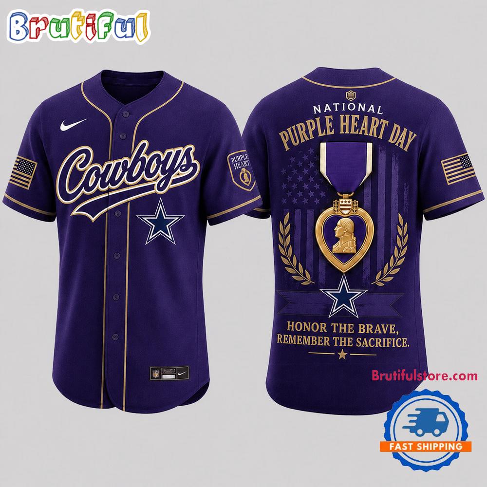 Dallas Cowboys 2026 NFL Purple Heart Day Baseball Jersey Shirt