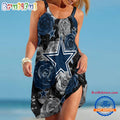 Dallas Cowboys Flower Women’s Summer Beach Sling Dress
