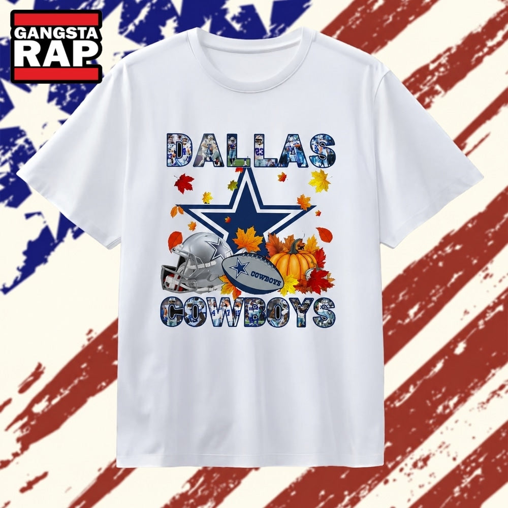 Dallas Cowboys Football Autumn Fall Pumpkin Graphic T Shirt
