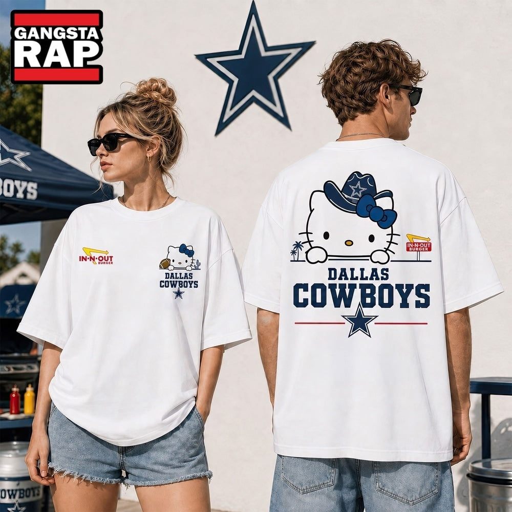 Dallas Cowboys NFL Kitty Burger Game Day Unisex 3D Shirt, Football New Design Shirt