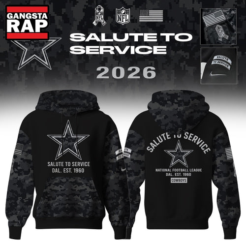 Dallas Cowboys Salute to Service Camo 2026 Black Hoodie