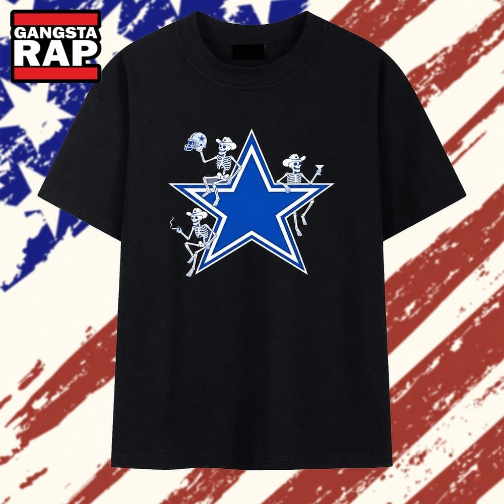Dallas Cowboys Skeleton Party Star NFL Football T Shirt