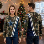 Dallas Cowboys Star Logo Camo Palm Tree Sweater