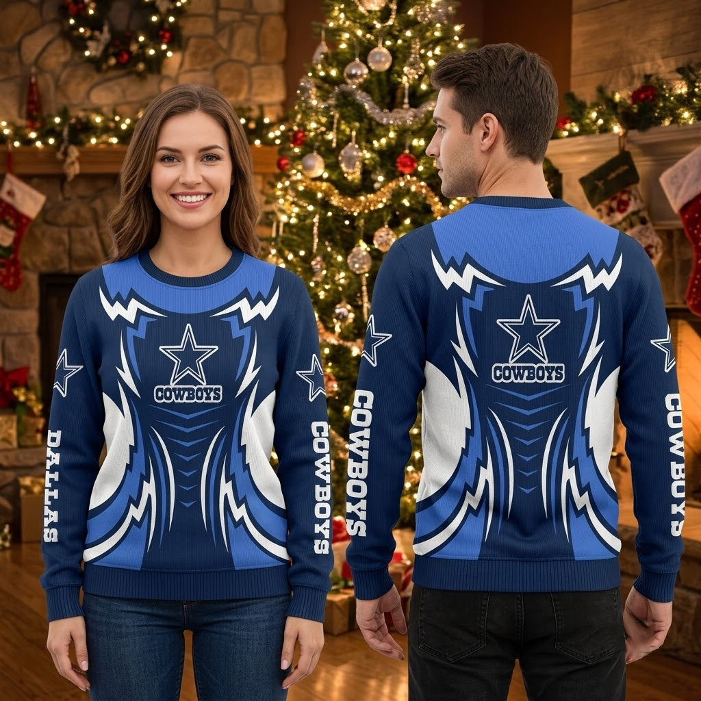 Dallas Cowboys Star Logo Lightning Bolt Sweater