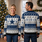 Dallas Cowboys Star Logo Reindeer Pattern Ugly Christmas Sweater