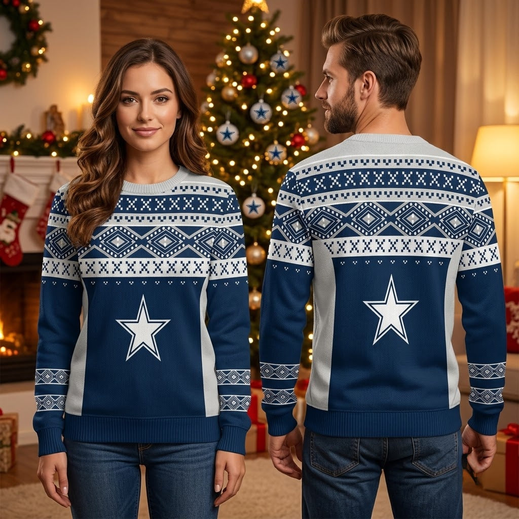 Dallas Cowboys Star Nordic Knit Christmas Sweater